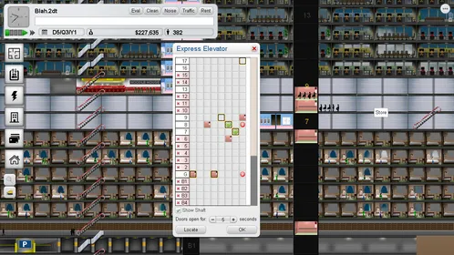 Express elevator being queried