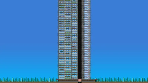 Building that is tall and narrow. Maps can exceed 100 floors.