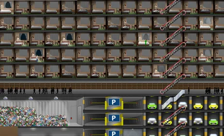 Trash facility with parking underground.