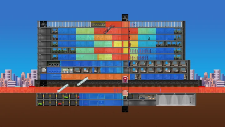 Statistics overlay for foot traffic.